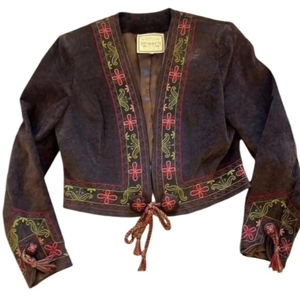 Double D Ranch Wear suede embroidered Peruvian Jacket limited edition RARE